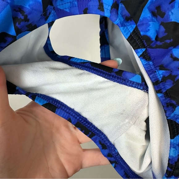 Speedo | Cobalt Blue Geometric Patterned One Piece Swimsuit Size 6 - Picture 3 of 5